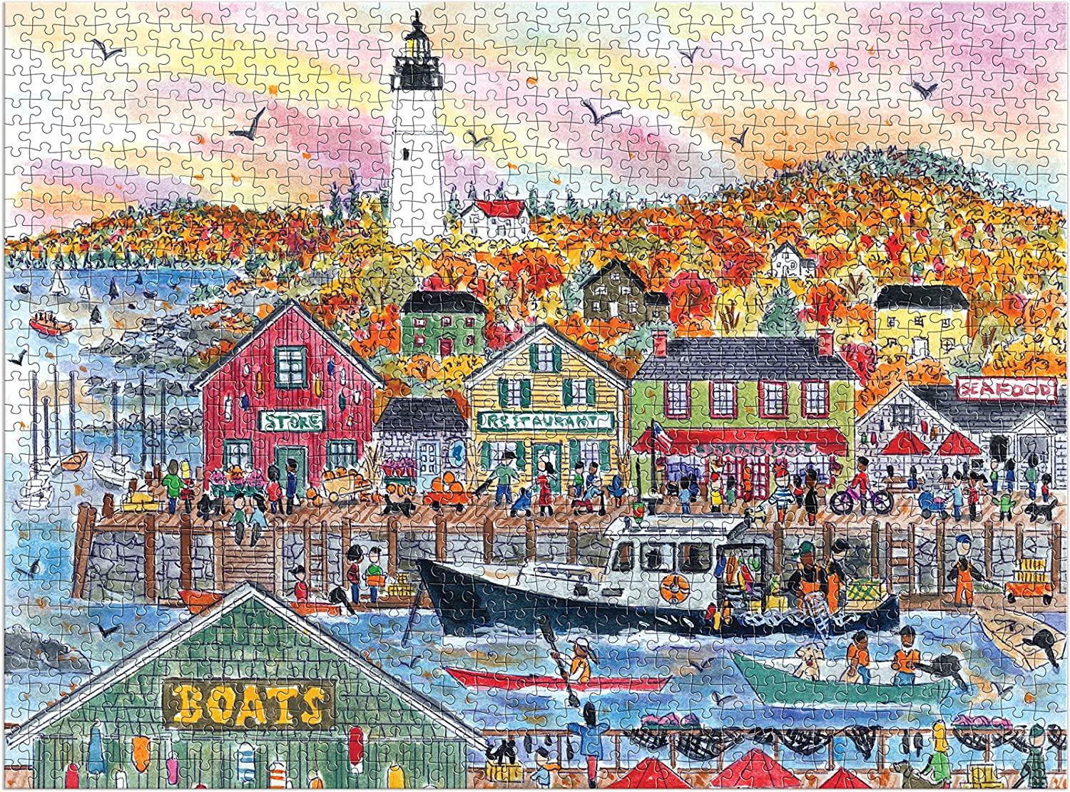 Galison Autumn By the Sea, Michael Storrings Jigsaw Puzzle (1000 Pieces)