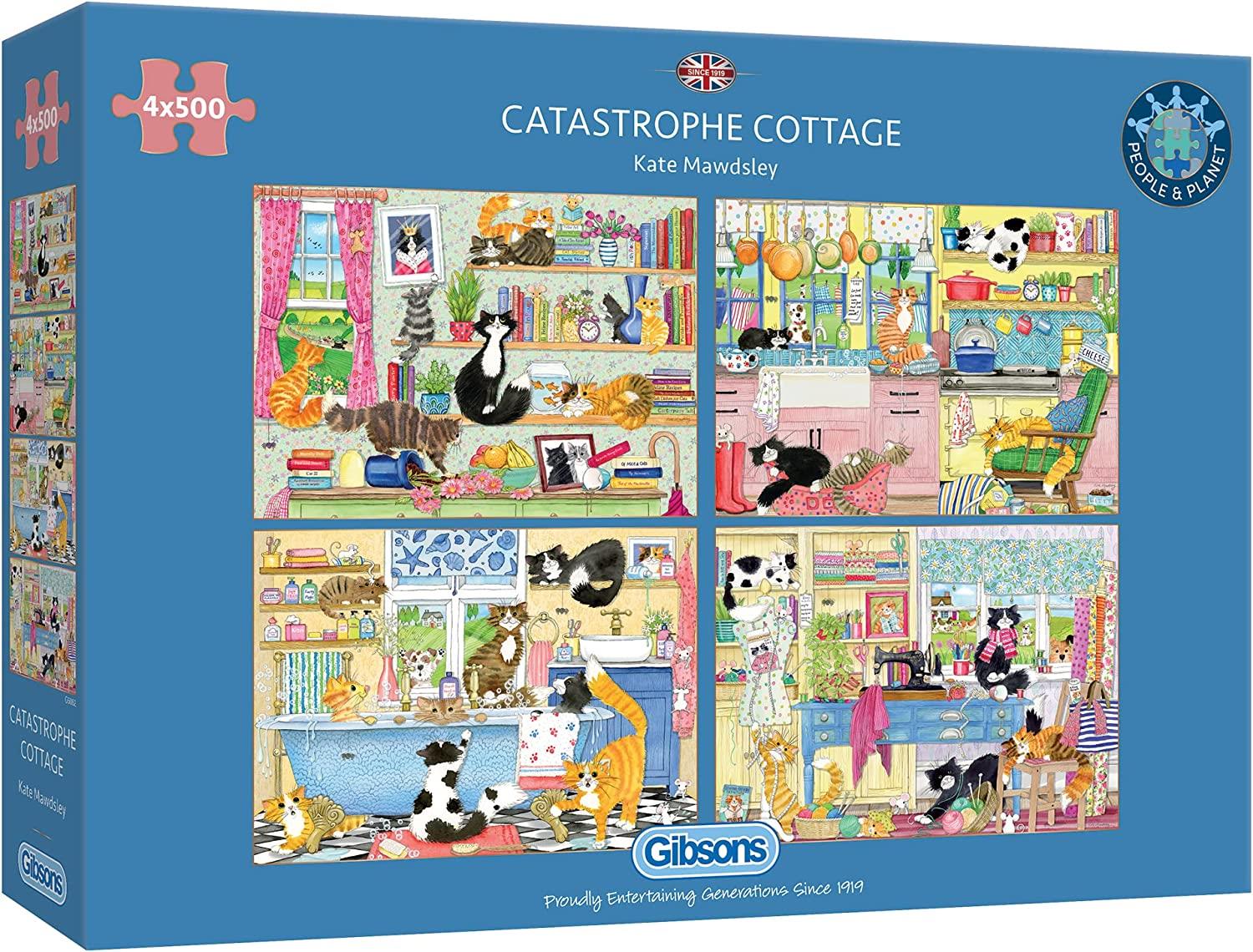 Gibsons Catastrophe Cottage Jigsaw Puzzles (4 x 500 Pieces)