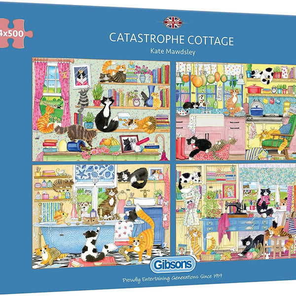 Gibsons Catastrophe Cottage Jigsaw Puzzles (4 x 500 Pieces)