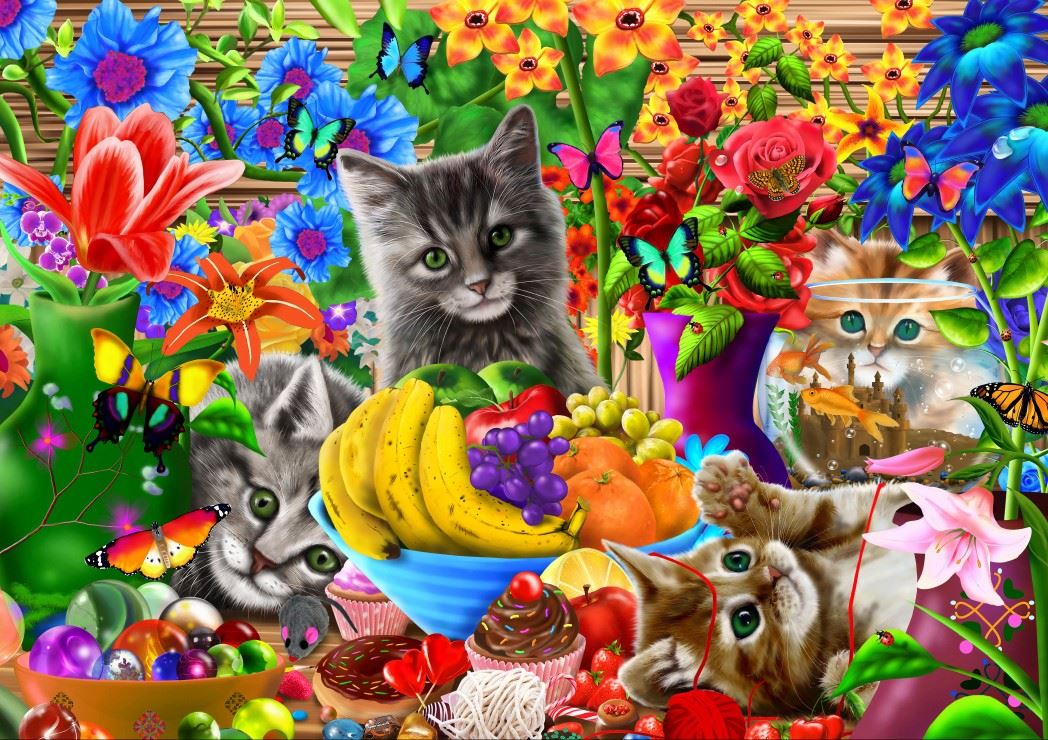 Bluebird Kitten Fun Jigsaw Puzzle (1000 Pieces)