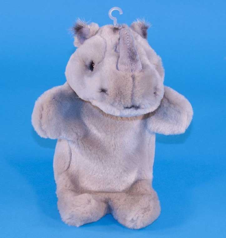 Dowman Rhinoceros Hand Puppet Soft Toy 28cm