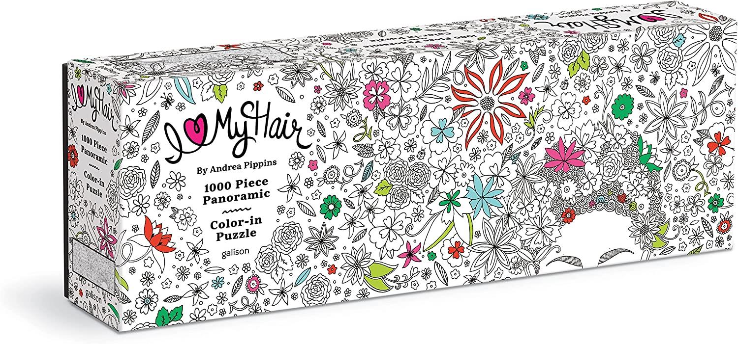 Galison Flowers In Your Hair, Andrea Pippins Panorama Colour-In Jigsaw Puzzle (1000 Pieces)