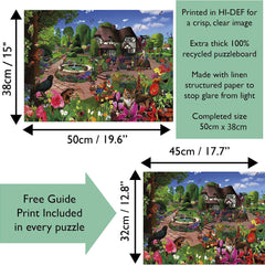 Cats in a Cottage Garden, Jigsaw Puzzle (500 Pieces)