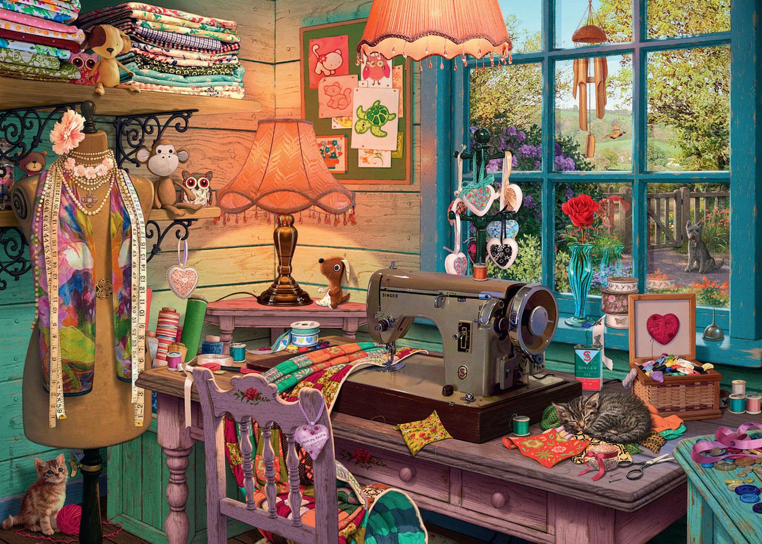 Ravensburger My Haven No 4, The Sewing Shed Jigsaw Puzzle (1000 Pieces)