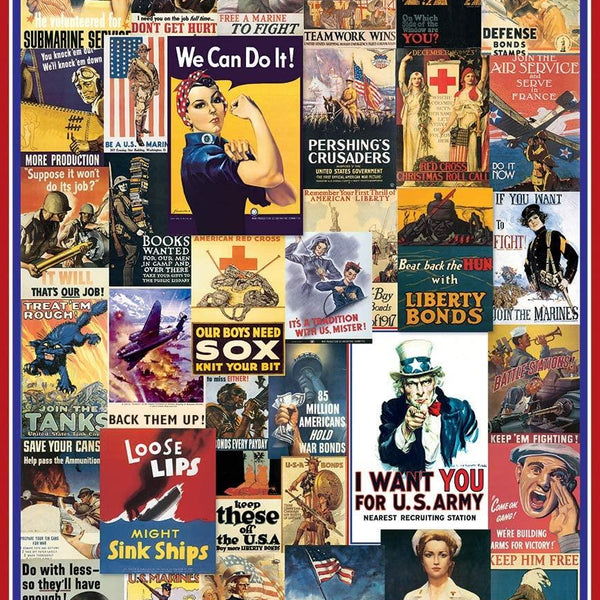 Eurographics World War I & II Vintage Posters Jigsaw Puzzle (1000 Pieces)