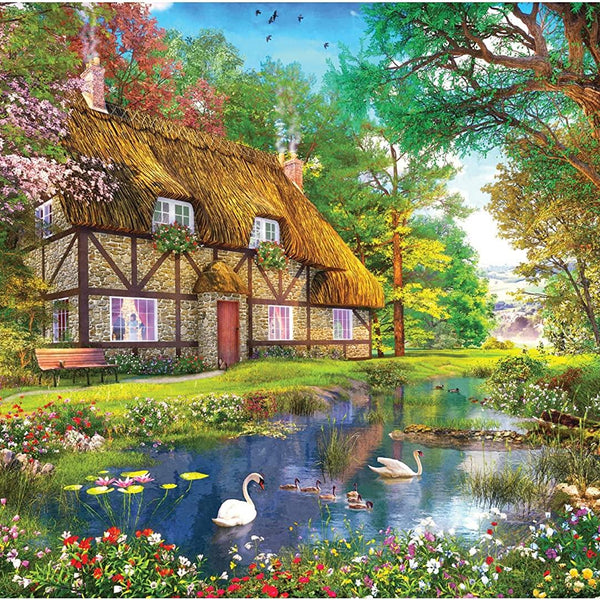 Falcon Deluxe Waterside Cottage Jigsaw Puzzle (1000 Pieces)