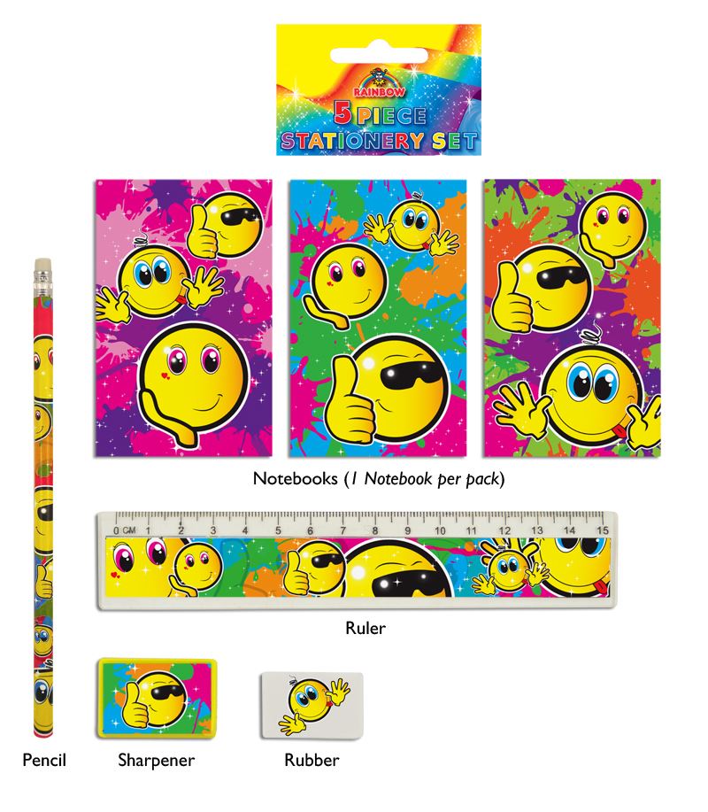 Smiley 5-Piece Stationery Set
