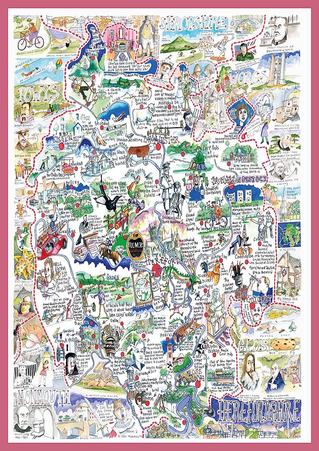 Map of Herefordshire, Tim Bulmer Jigsaw Puzzle (1000 Pieces)