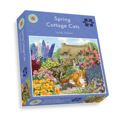 Spring Cottage Cats - Sarah Adams Jigsaw Puzzle (1000 Pieces)