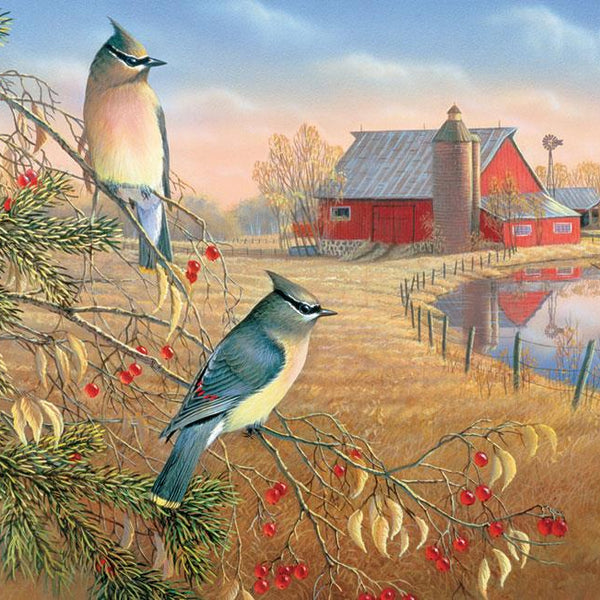 Cobble Hill Cedar Waxwings Jigsaw Puzzle (1000 Pieces)