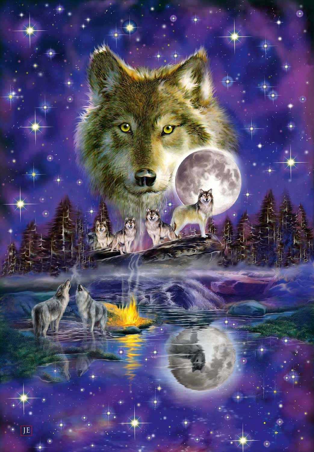 Schmidt Wolf In The Moonlight Jigsaw Puzzle (1000 Pieces)