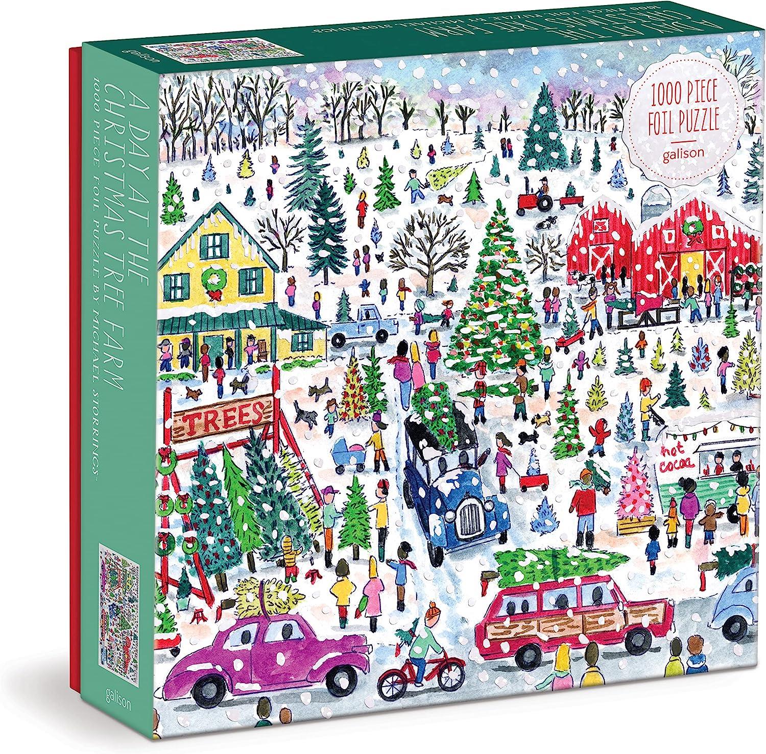 Galison Christmas Tree Farm, Michael Storrings Foil Jigsaw Puzzle (1000 Pieces)