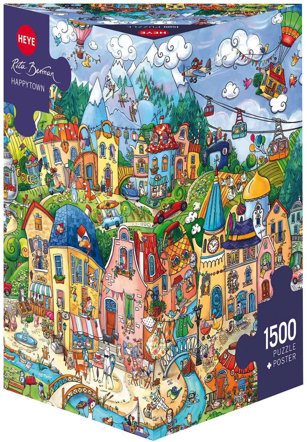 Heye Triangular Happytown, Rita Berman Jigsaw Puzzle (1500 Pieces)