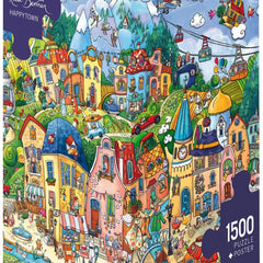 Heye Triangular Happytown, Rita Berman Jigsaw Puzzle (1500 Pieces)