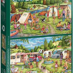 Falcon Deluxe Camping and Caravanning Jigsaw Puzzles (2 x 500 Pieces)