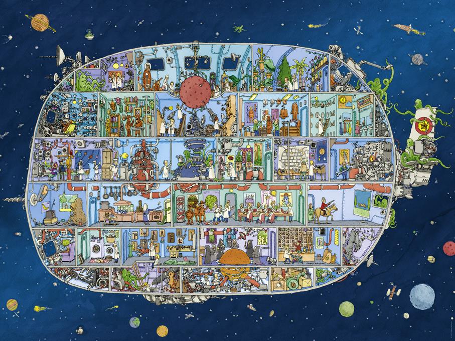 Heye Triangular Spaceship, Adolfsson Jigsaw Puzzle(1500 Pieces)