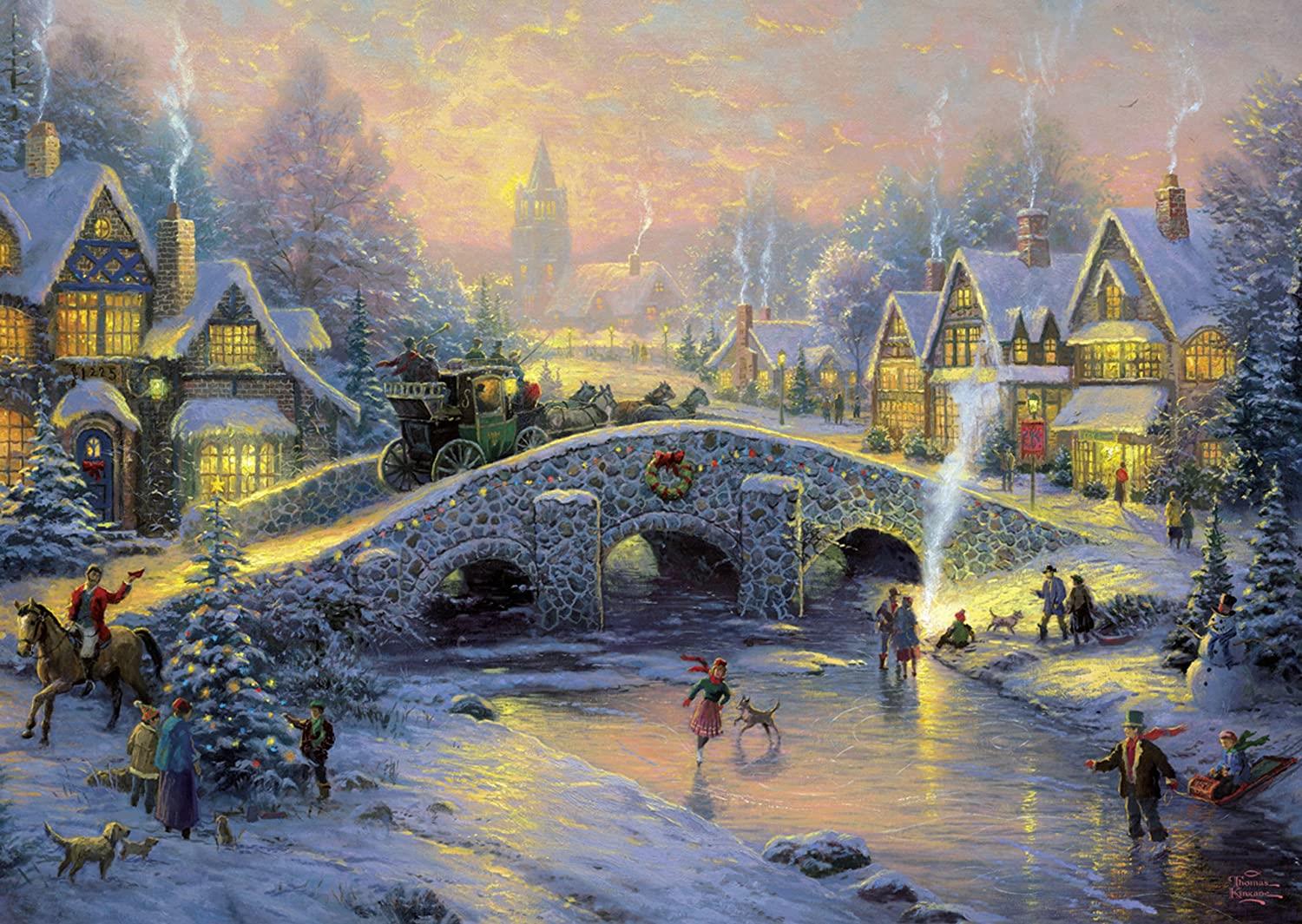 Schmidt Kinkade Spirit of Christmas Winter Village Jigsaw Puzzle (1000 Pieces)