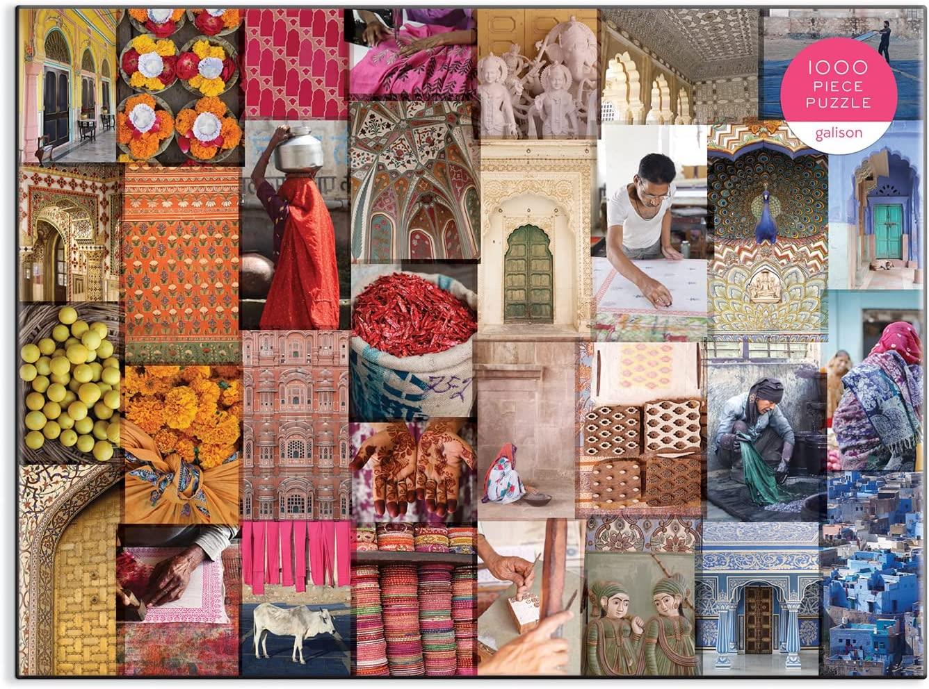 Galison Patterns of India Journey Through Colors, Textiles & the Vibrancy of Rajasthan Jigsaw Puzzle (1000 Pieces)