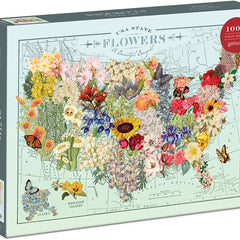 Galison USA State Flowers, Wendy Gold Jigsaw Puzzle (1000 Pieces)