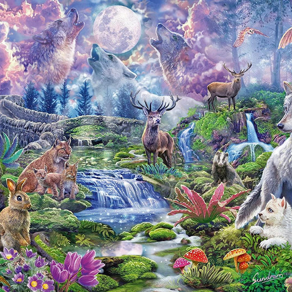 Schmidt Steve Sundram Moonlit Wildlife Jigsaw Puzzle (1000 Pieces)