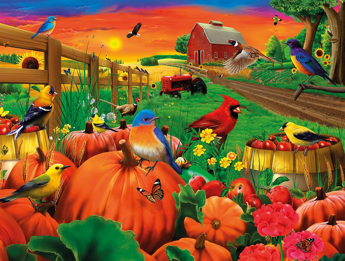 Birds Of Pumpkin Farm Jigsaw Puzzle (1000 Pieces)