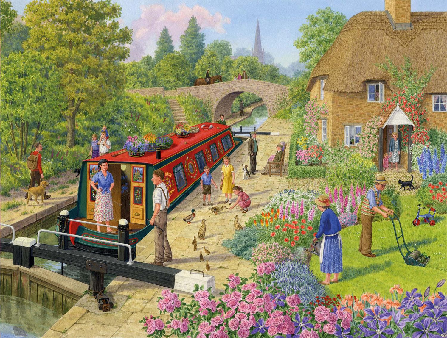 Lock Keeper's Cottage - Sarah Adams Jigsaw Puzzle (1000 Pieces)