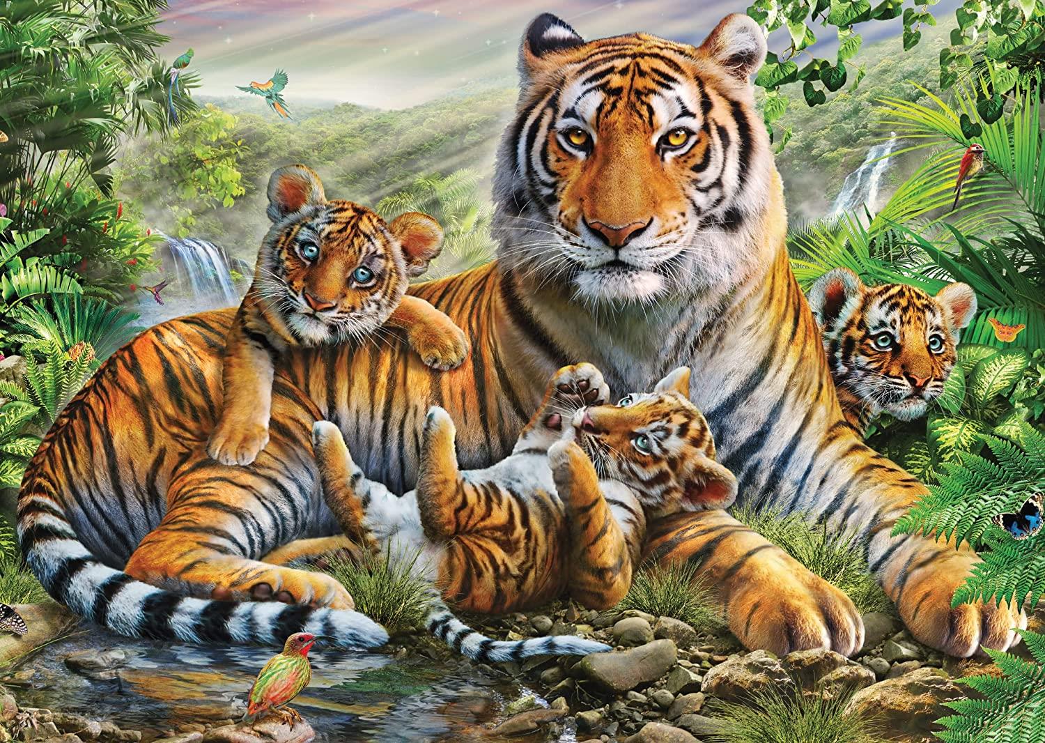 Schmidt Tiger & Cubs Jigsaw Puzzle (1000 Pieces)