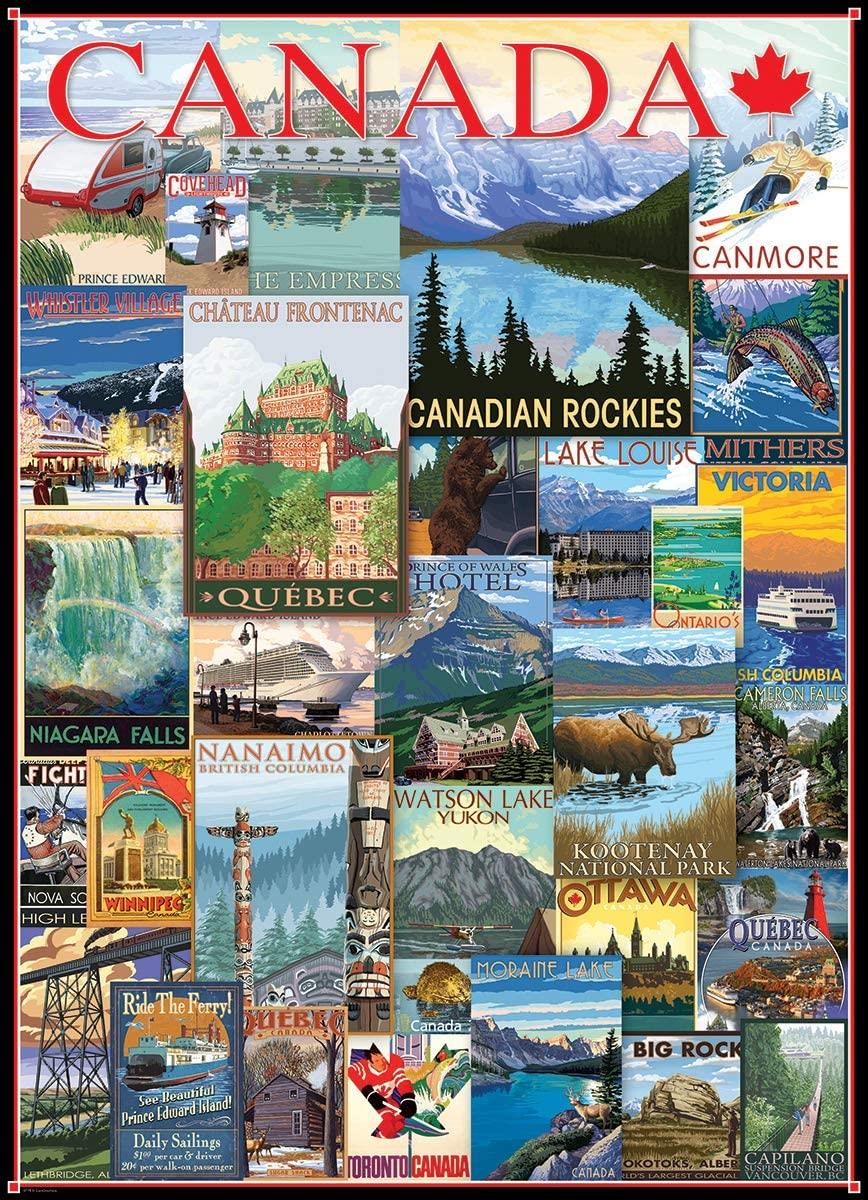 Eurographics Travel Canada Vintage Posters Jigsaw Puzzle (1000 Pieces)