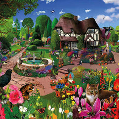 Cats in a Cottage Garden Jigsaw Puzzle (1000 Pieces)
