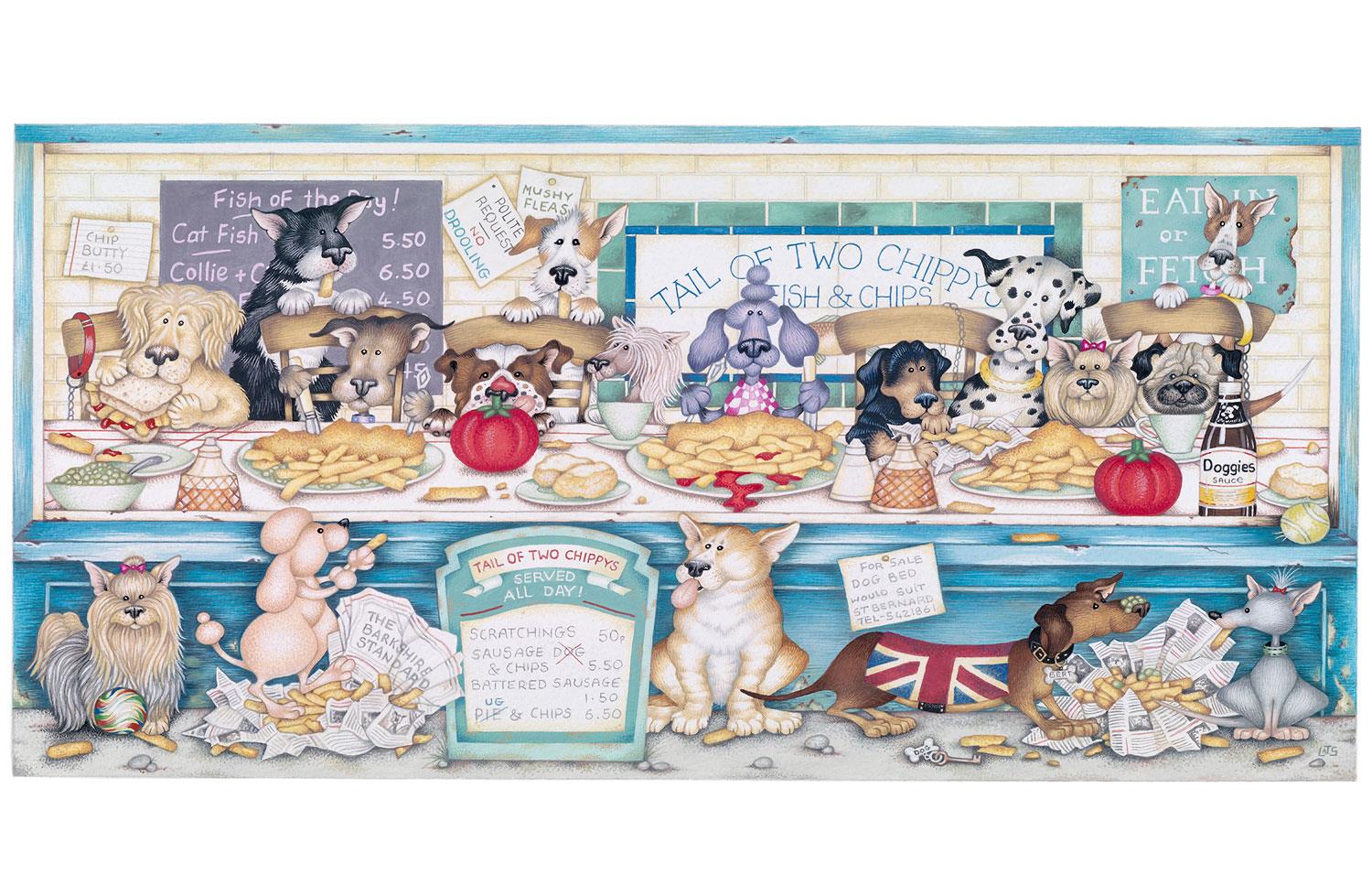 Gibsons Tail of Two Chippys Jigsaw Puzzle Jigsaw Puzzle (636 Pieces)