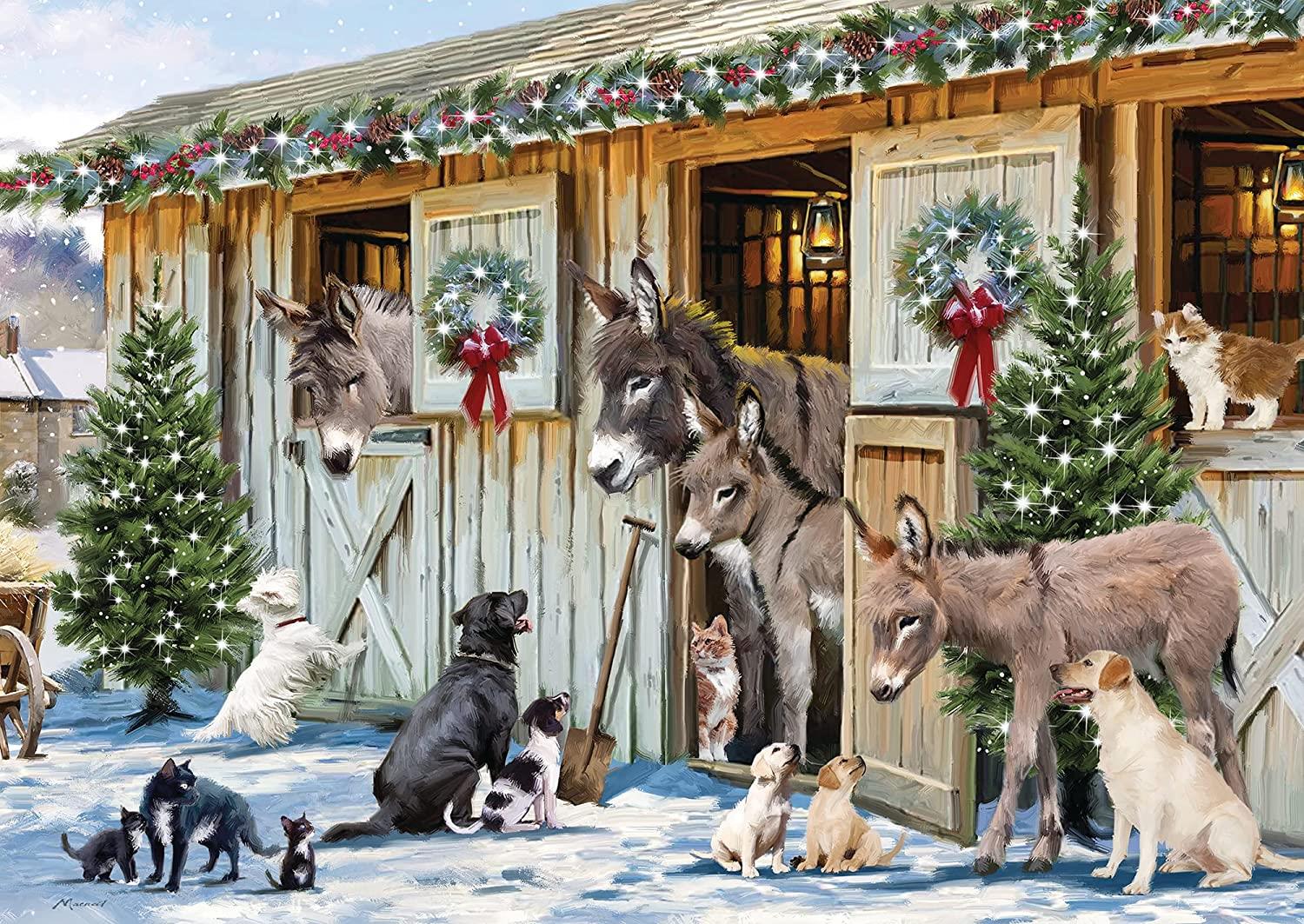 Otter House Festive Stable Friends Jigsaw Puzzle (500 Pieces)