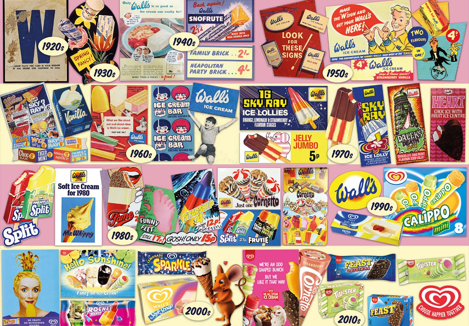 Gibsons 100 Years of Wall's Ice Cream Jigsaw Puzzle (1000 Pieces)