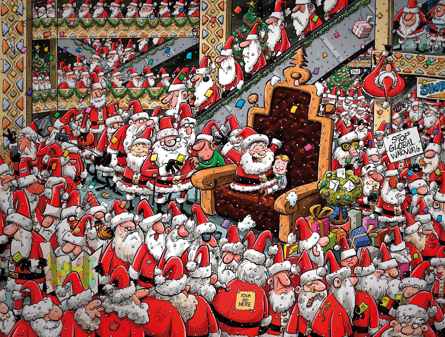 Chaos at Santa's Grotto Christmas Jigsaw Puzzle- Chaos no.14 (1000 Pieces)