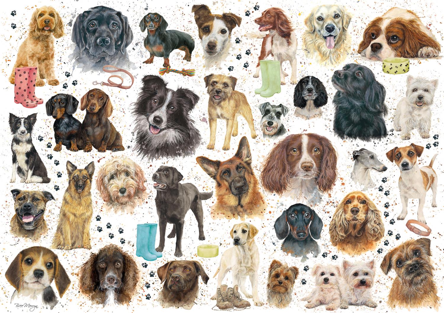 Otter House Dog Montage Jigsaw Puzzle (1000 Pieces)