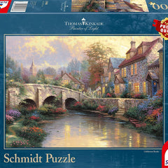 Schmidt Thomas Kinkade: Cobblestone Brooke Jigsaw Puzzle (1000 Pieces)