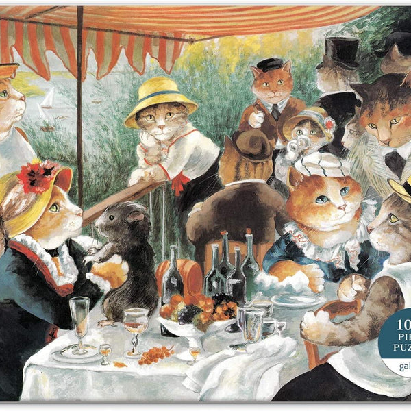 Galison Luncheon of the Boating Party Meowsterpiece of Western Art Jigsaw Puzzle (1000 Pieces)