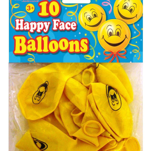 10 Happy Face Balloons