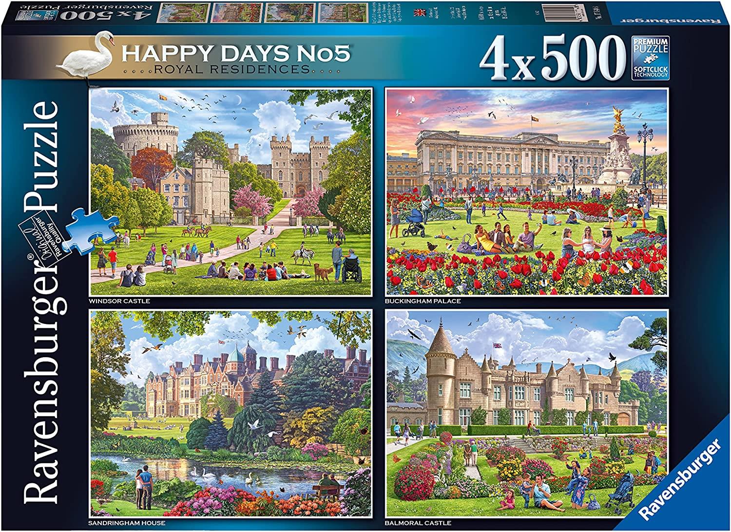 Ravensburger Happy Days No 5 Royal Residences Jigsaw Puzzles (4 x 500 Pieces)