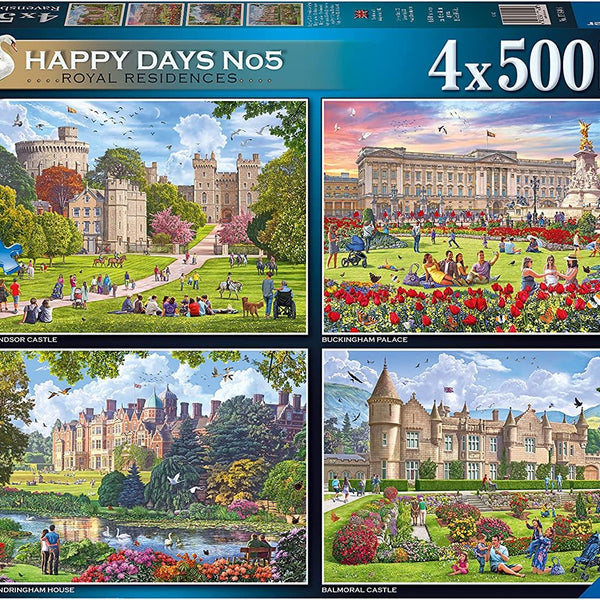 Ravensburger Happy Days No 5 Royal Residences Jigsaw Puzzles (4 x 500 Pieces)