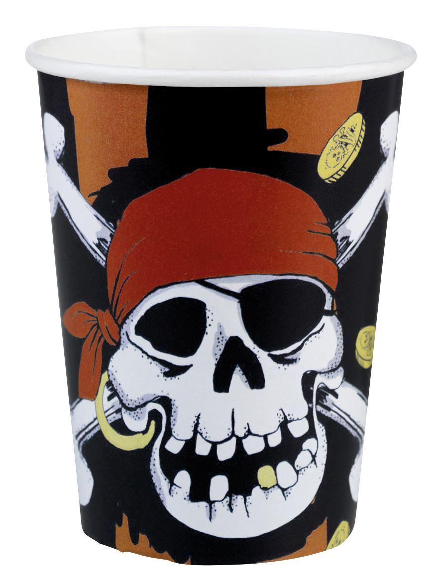 8 Jolly Roger Paper Cups