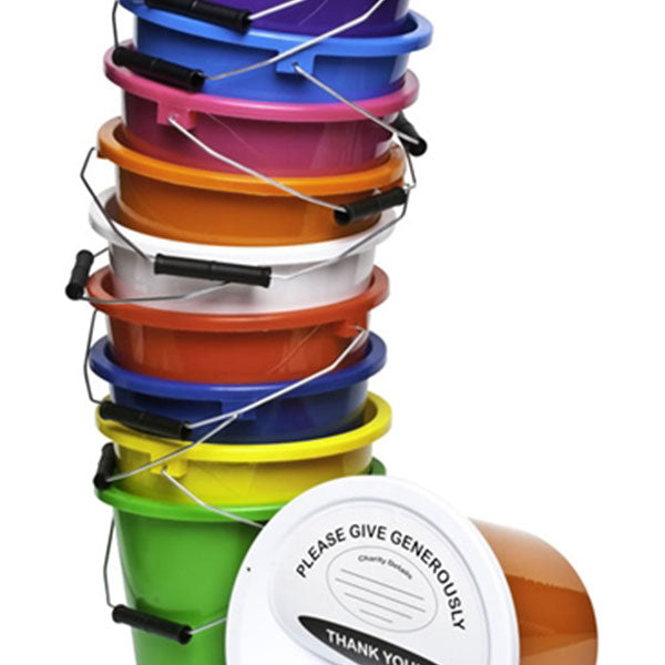 Sample Collection Buckets Charity Collection Buckets with Lids and Labels – PDK