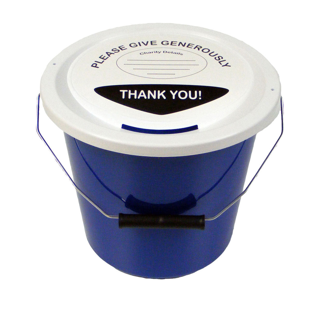 Charity Collection Bucket with Lids, Labels and Ties – PDK