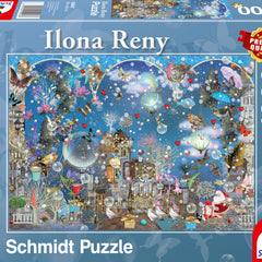 Schmidt Ilona Reny: Blue Skies of Christmas Jigsaw Puzzle (1000 Pieces)