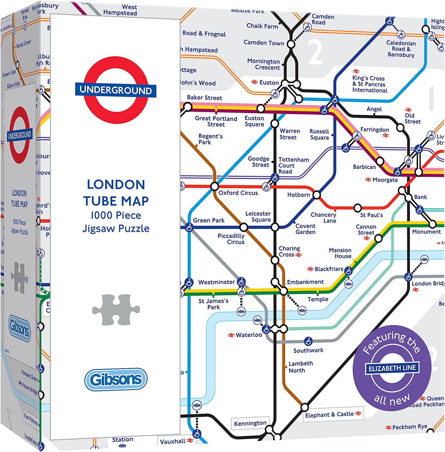 Gibsons London Tube Underground Map Jigsaw Puzzle (1000 pieces)