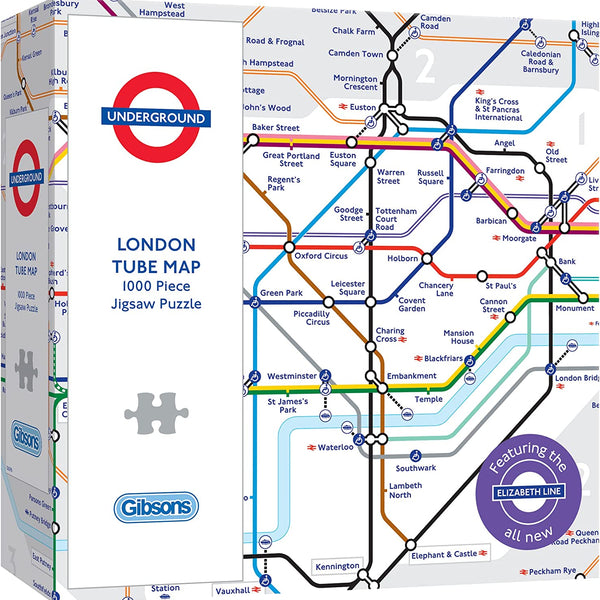 Gibsons London Tube Underground Map Jigsaw Puzzle (1000 pieces)