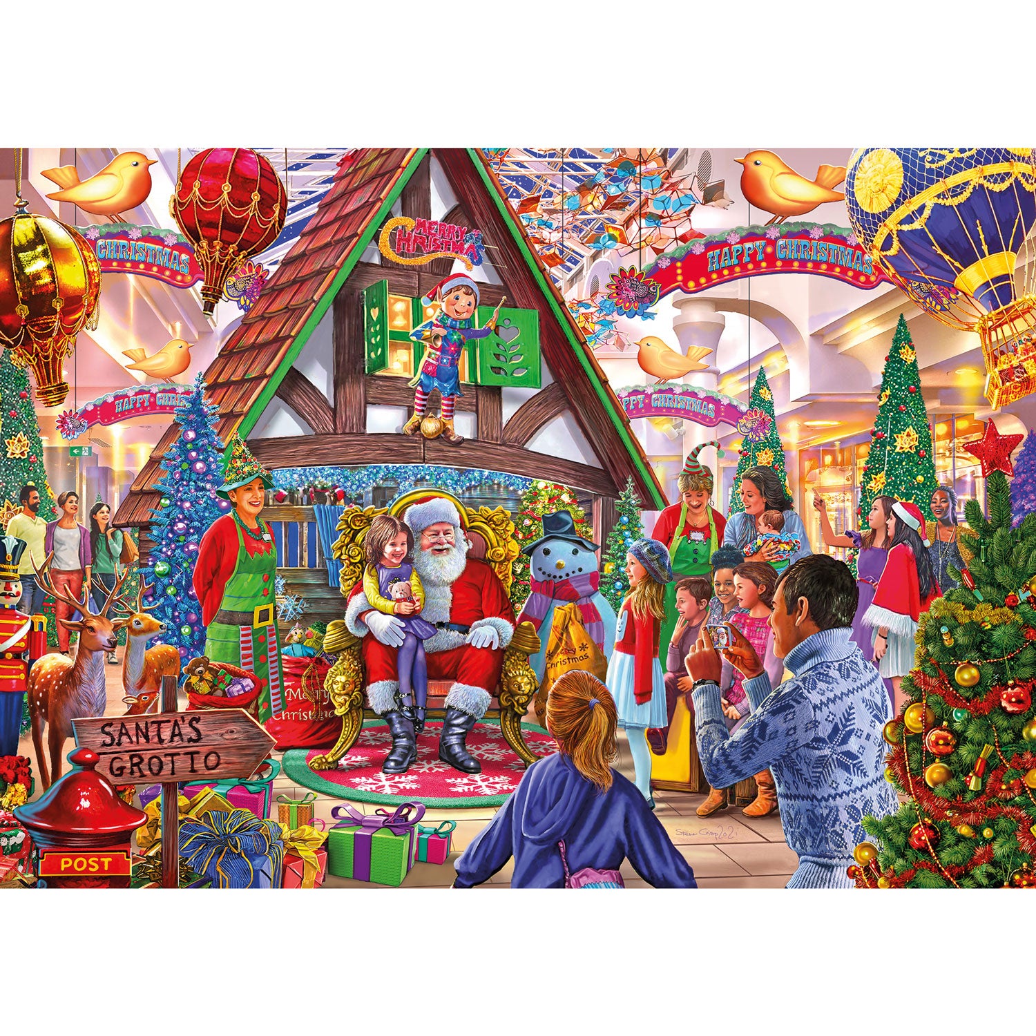 Gibsons Visit Santa Jigsaw Puzzle (1000 Pieces)