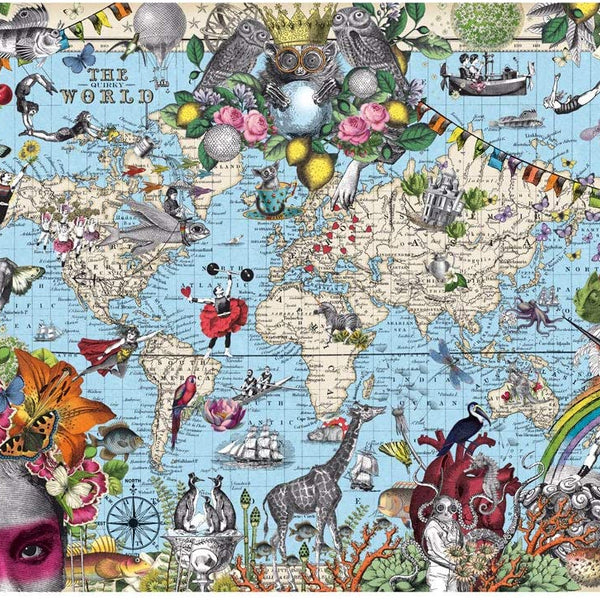 Heye Quirky World Map Art Jigsaw Puzzle (2000 Pieces)