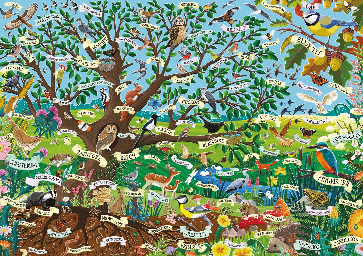 Otter House RSPB Wildlife Tree Jigsaw Puzzle (500 XL Extra Large Pieces)
