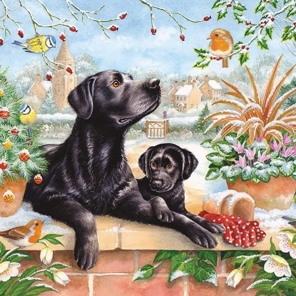 Otter House Christmas Lab & Pup Jigsaw Puzzle (1000 Pieces)