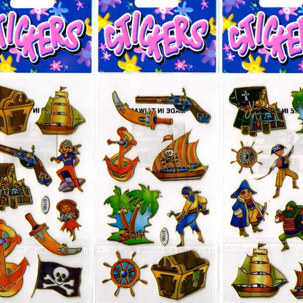 12 Packs of Pirate Stickers